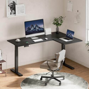 SANODESK L-Shaped Electric Standing Desk with Splice Board